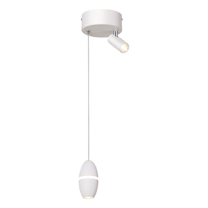 Sospensione Singola Signum Con Spot In Alluminio Bianco Led Integrato 12W
