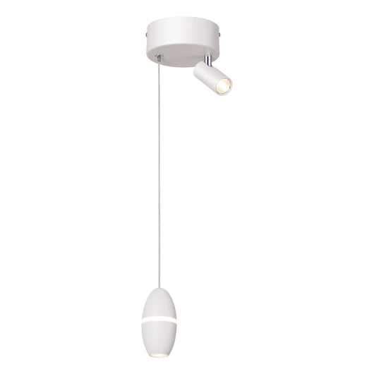 Sospensione Singola Signum Con Spot In Alluminio Bianco Led Integrato 12W