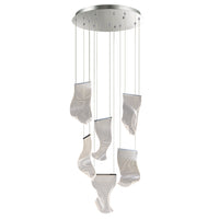 Sospensione Moderna Veglia In Alluminio Argento Led Integrato 36W