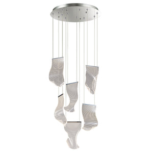 Sospensione Moderna Veglia In Alluminio Argento Led Integrato 36W