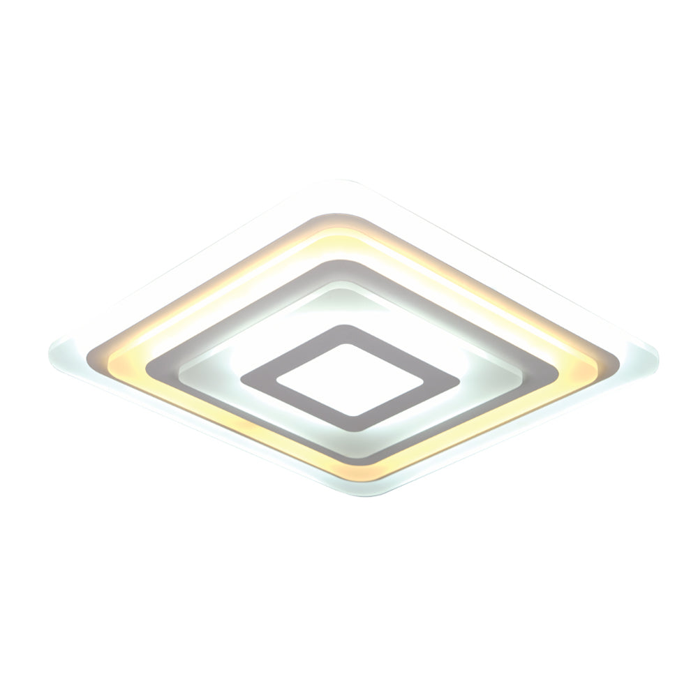 Plafoniera Moderna Tak 1 Quadrati Concentrici Led Dimmerabile Con Telecomando