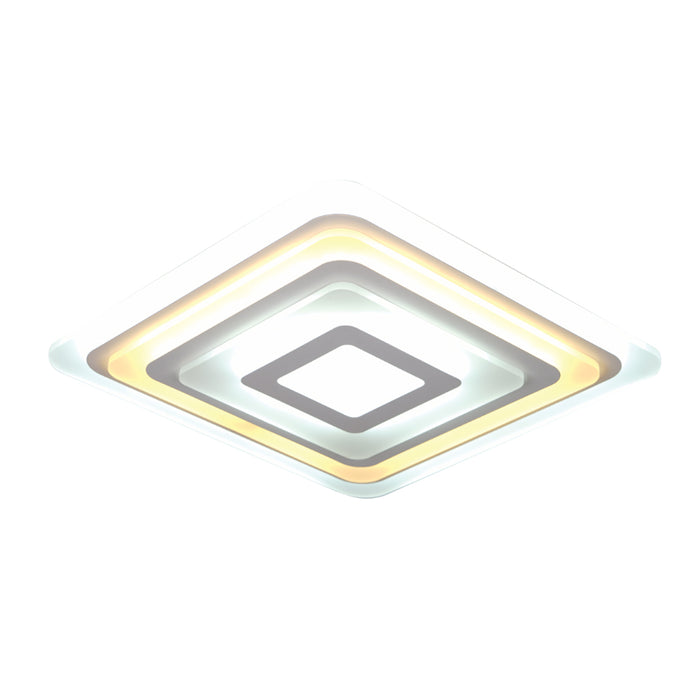 Plafoniera Moderna Tak 1 Quadrati Concentrici Led Dimmerabile Con Telecomando