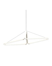 Lampada Moderna A Sospensione Angolare Geminika In Acciaio Bianco Led 48 Watt