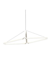 Lampada Moderna A Sospensione Angolare Geminika In Acciaio Bianco Led 48 Watt