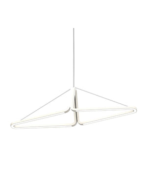 Lampada Moderna A Sospensione Angolare Geminika In Acciaio Bianco Led 48 Watt