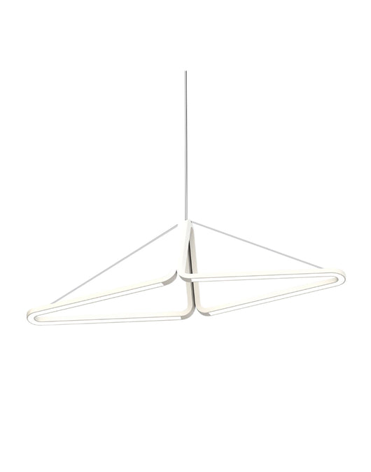 Lampada Moderna A Sospensione Angolare Geminika In Acciaio Bianco Led 48 Watt