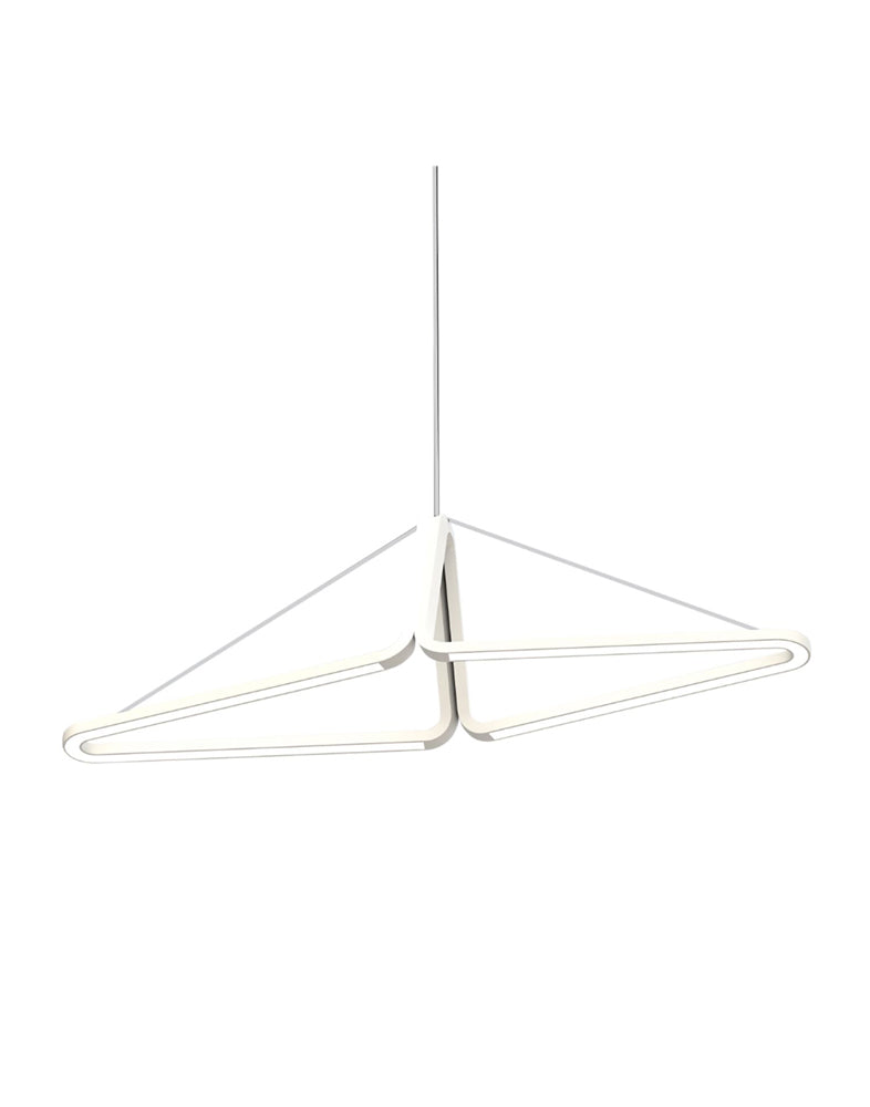 Lampada Moderna A Sospensione Angolare Geminika In Acciaio Bianco Led 48 Watt