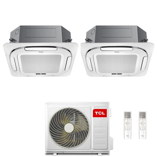 Condizionatore a Cassetta 4 Vie TCL Compact Dual Split 9+12 con MT2730 R-32 Wi-Fi Optional
