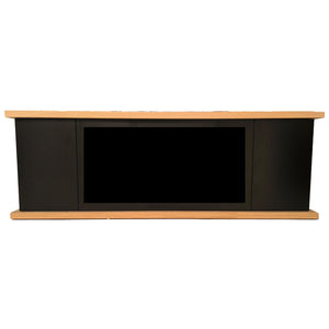 Sined Mobile Arosio 150 Nero Base In Legno Per Camino Nera Raffinato Ed Elegante Base In Legno Per Camino Marrone In Legno Struttura e Ante Legno Nero Ral 9005 Piano e Base Rovere Per Ambienti Interni