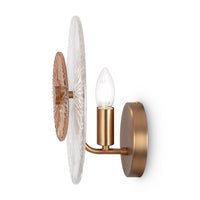 Applique Contemporanea Aster 1 Luce Diffusore Vetro Rosone Oro Metallo