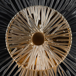 Applique Contemporanea Aster 1 Luce Diffusore Vetro Rosone Oro Metallo