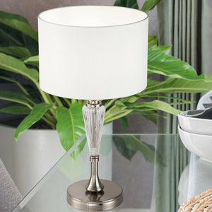 Lampada Da Scrivania Contemporanea Alicante Metallo Vetro Nichel 1 Luce