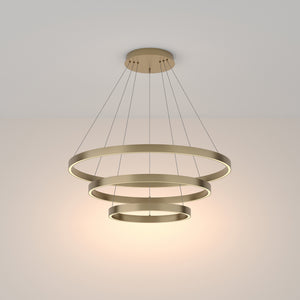 Lampadario A Sospensione Moderno Rim Alluminio Ottone 3 Luci Led 115W