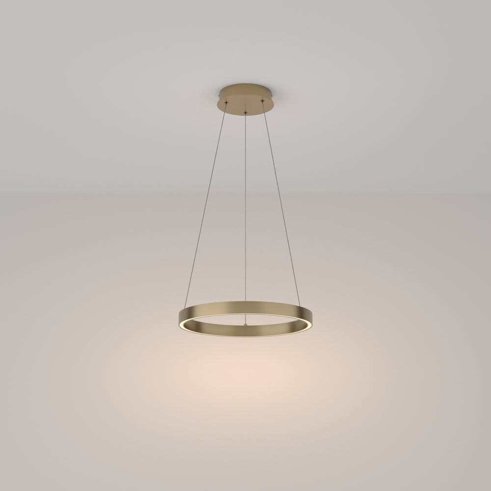 Lampadario A Sospensione Moderno Rim Alluminio Ottone Luce Led 25W