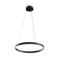 Lampadario A Sospensione Moderno Rim Alluminio Nero Led 37W
