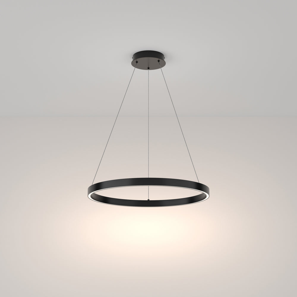 Lampadario A Sospensione Moderno Rim Alluminio Nero Led 37W