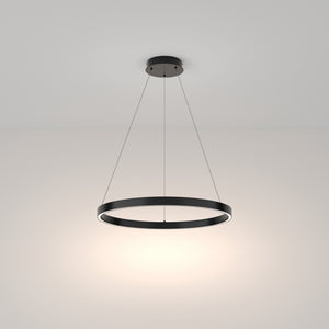 Lampadario A Sospensione Moderno Rim Alluminio Nero Led 37W