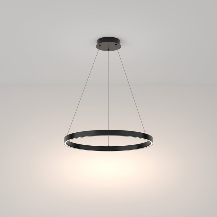 Lampadario A Sospensione Moderno Rim Alluminio Nero Led 37W