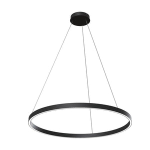 Lampadario A Sospensione Moderno Rim Alluminio Nero 1 Luce Led 51W