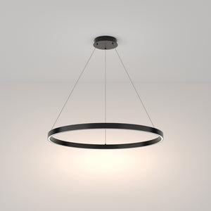 Lampadario A Sospensione Moderno Rim Alluminio Nero 1 Luce Led 51W
