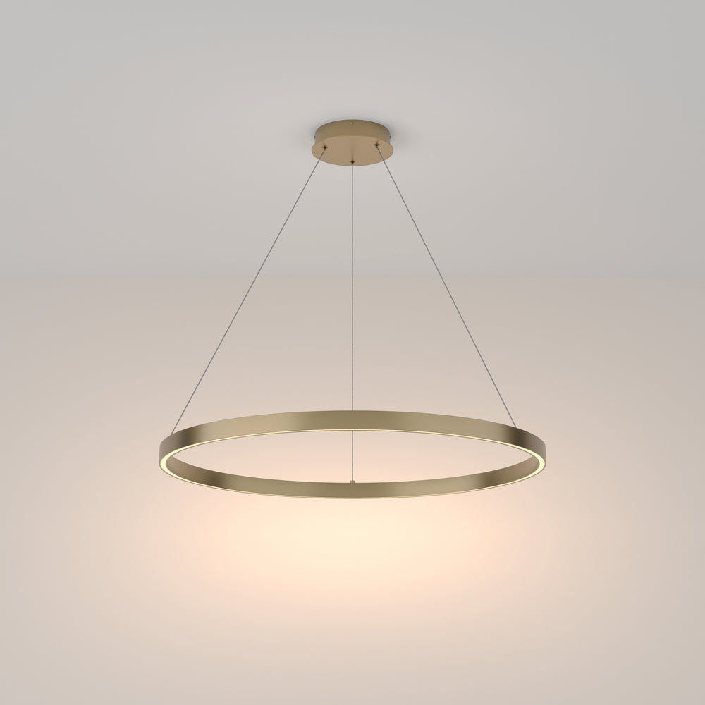 Lampadario A Sospensione Moderno Rim Alluminio Ottone 1 Luce Led 51W