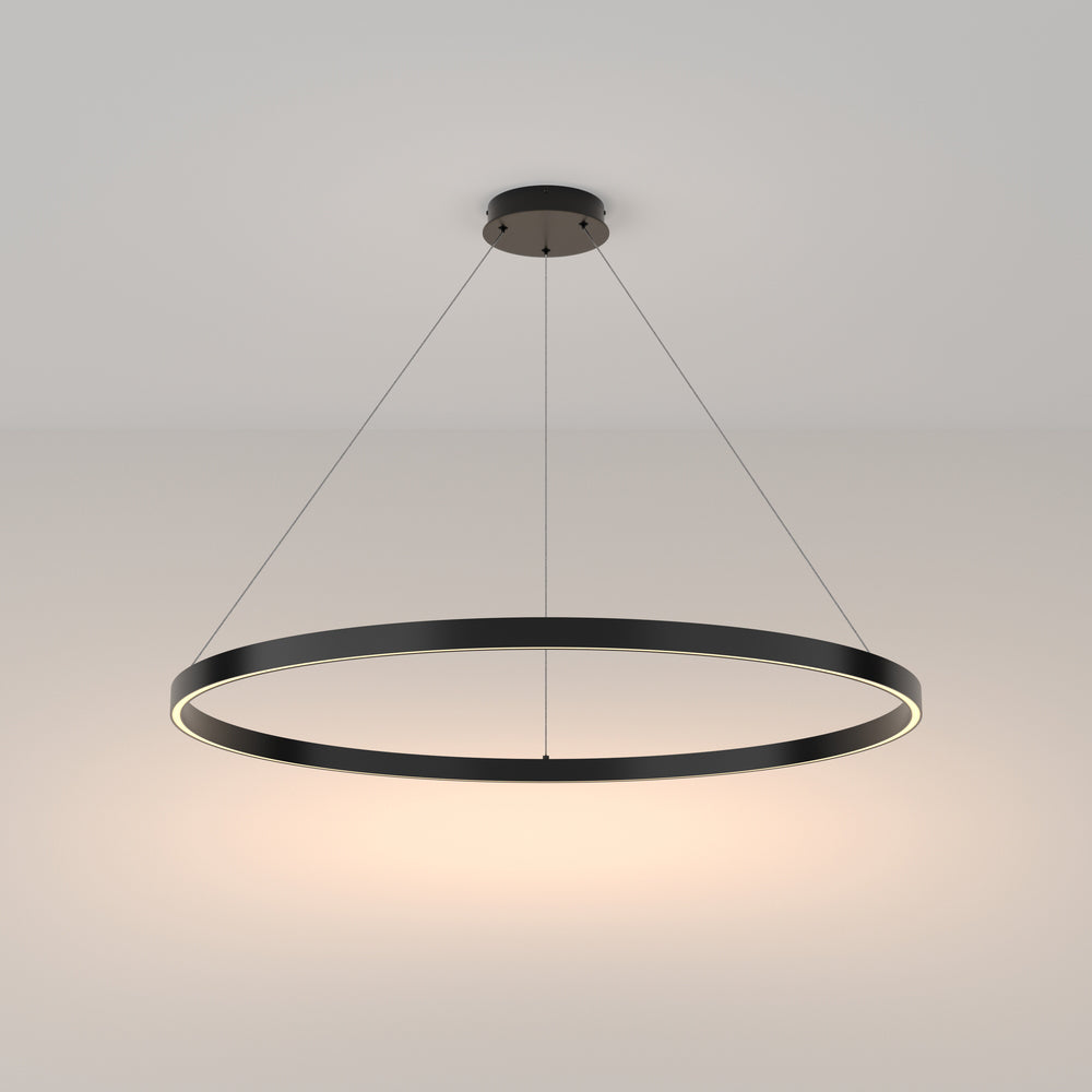 Lampadario A Sospensione Moderno Rim Alluminio Nero 1 Luce Led 61W
