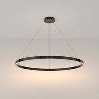 Lampadario A Sospensione Moderno Rim Alluminio Nero 1 Luce Led 61W