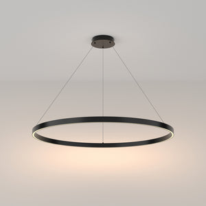 Lampadario A Sospensione Moderno Rim Alluminio Nero 1 Luce Led 61W