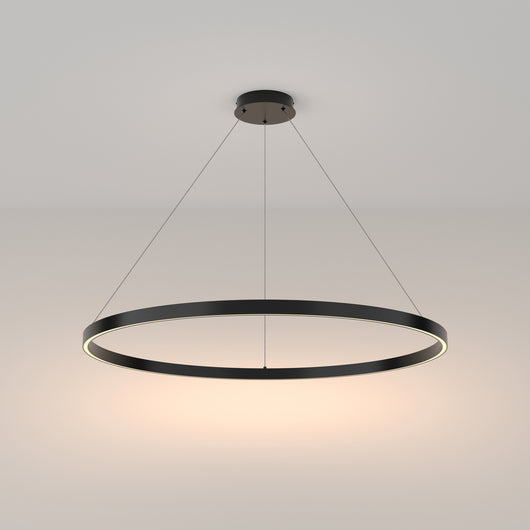 Lampadario A Sospensione Moderno Rim Alluminio Nero 1 Luce Led 61W