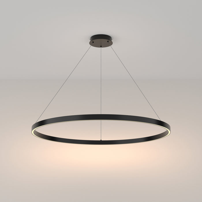 Lampadario A Sospensione Moderno Rim Alluminio Nero 1 Luce Led 61W