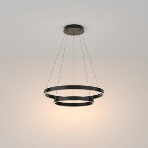Lampadario A Sospensione Moderno Rim Alluminio Nero Luce Led 61W