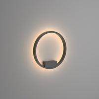 Applique Da Parete Moderno Rim Alluminio Nero 1 Luce Led 25W