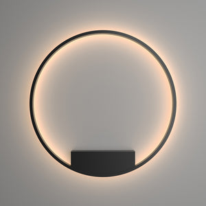 Applique Da Parete Moderno Rim Alluminio Nero 1 Luce Led 51W