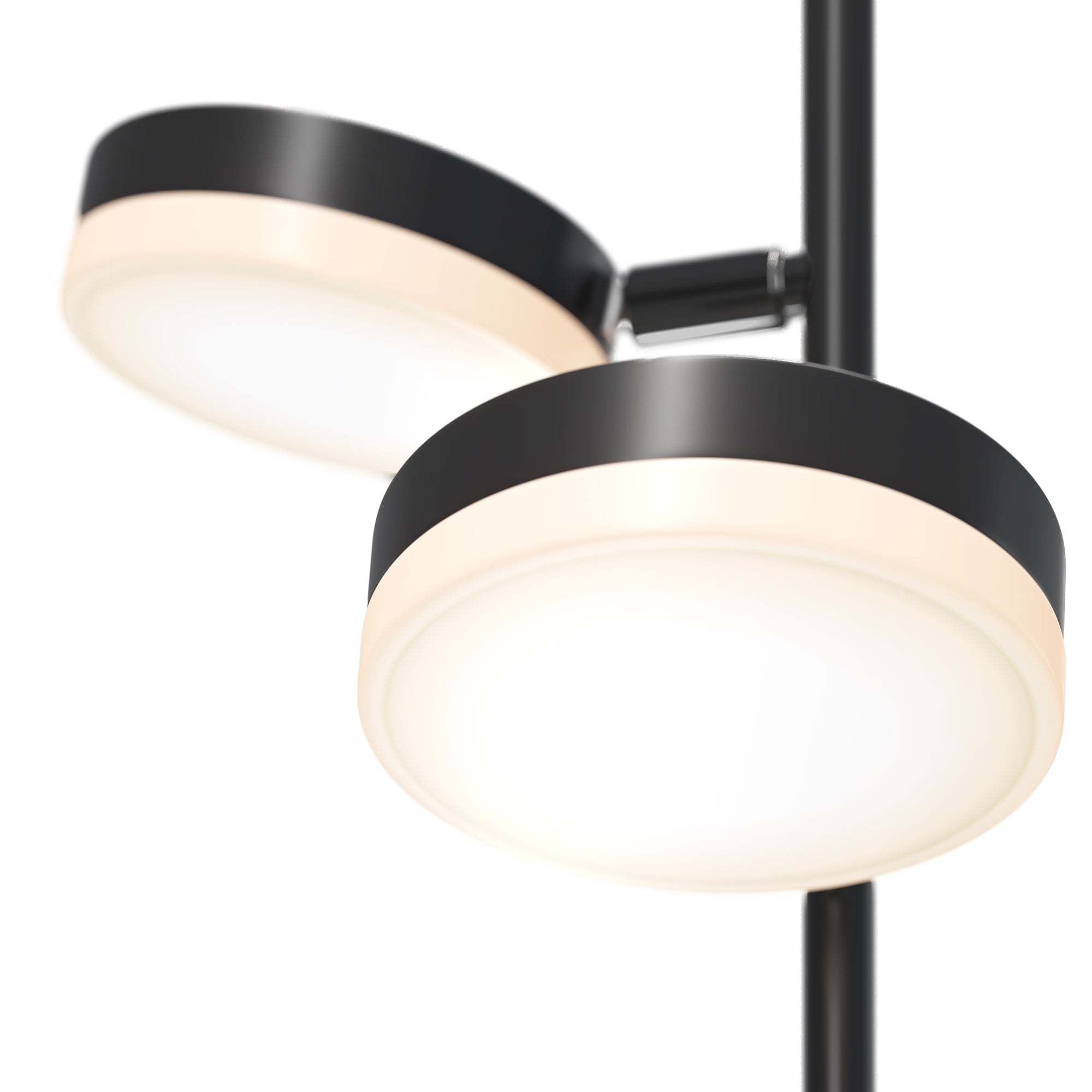 Piantana Lampada Da Terra Moderno Fad Metallo Nero Acrilico 2 Luci Led 12W
