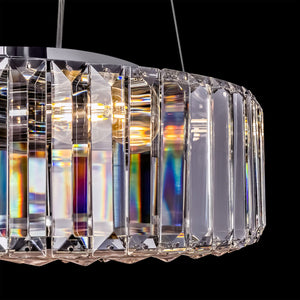 Lampadario Contemporaneo Recinto Metallo Cromo 6 Luci Diffusori Vetro