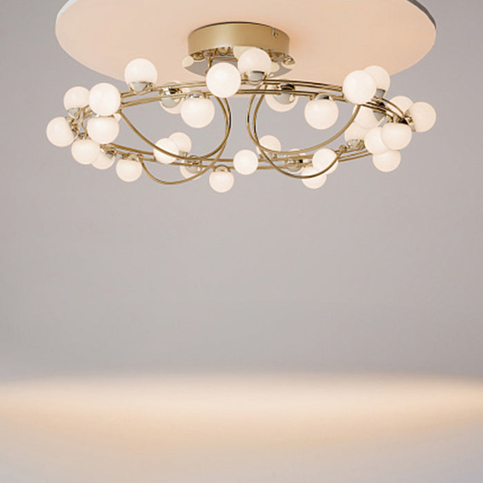 Plafoniera Moderna Tessara Led Integrato 55W Acciaio Oro Ip20