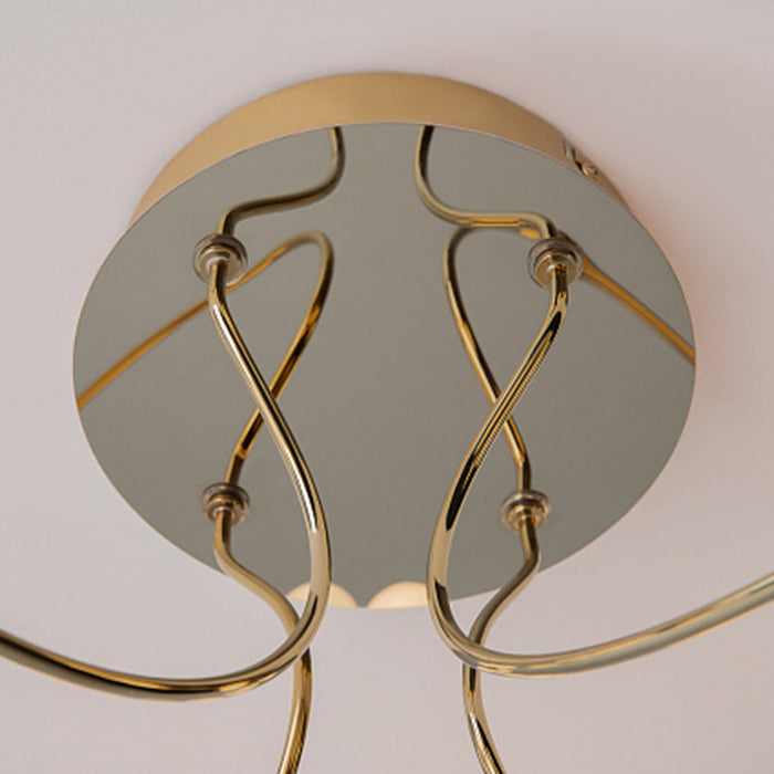 Plafoniera Moderna Tessara Led Integrato 55W Acciaio Oro Ip20