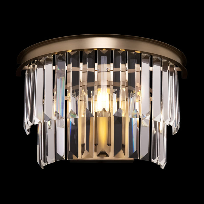 Applique Contemporanea Revero Metallo Ottone 1 Luce Diffusore Vetro