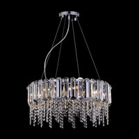 Lampadario Contemporaneo Hail Metallo Cromo 8 Luci