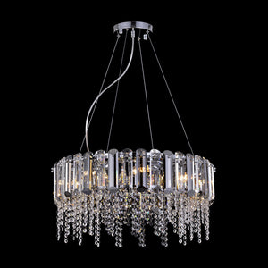 Lampadario Contemporaneo Hail Metallo Cromo 8 Luci