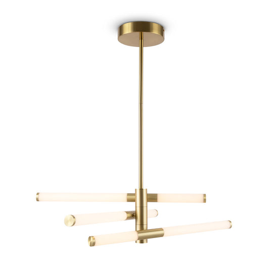 Lampadario A Sospensione Moderno Axis Alluminio Oro Acrilico 3 Luci Led 28W