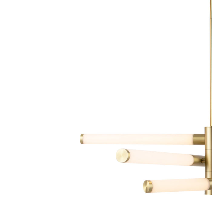 Lampadario A Sospensione Moderno Axis Alluminio Oro Acrilico 3 Luci Led 28W