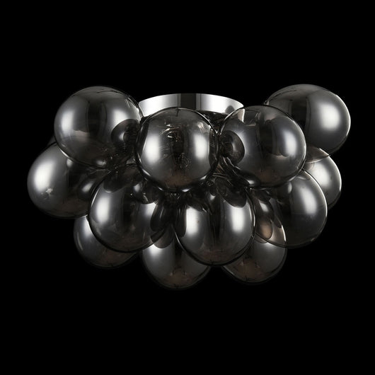 Plafoniera Contemporanea Balbo Metallo Nichel 4 Luci Diffusori Fumè