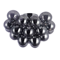 Plafoniera Contemporanea Balbo Metallo Nichel 8 Luci Diffusori Fumè