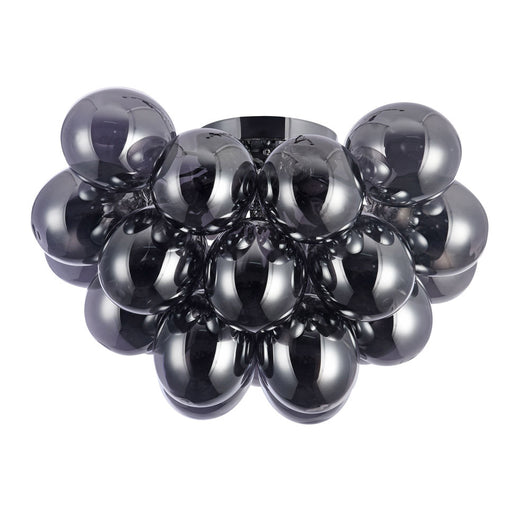 Plafoniera Contemporanea Balbo Metallo Nichel 8 Luci Diffusori Fumè