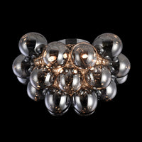 Plafoniera Contemporanea Balbo Metallo Nichel 8 Luci Diffusori Fumè