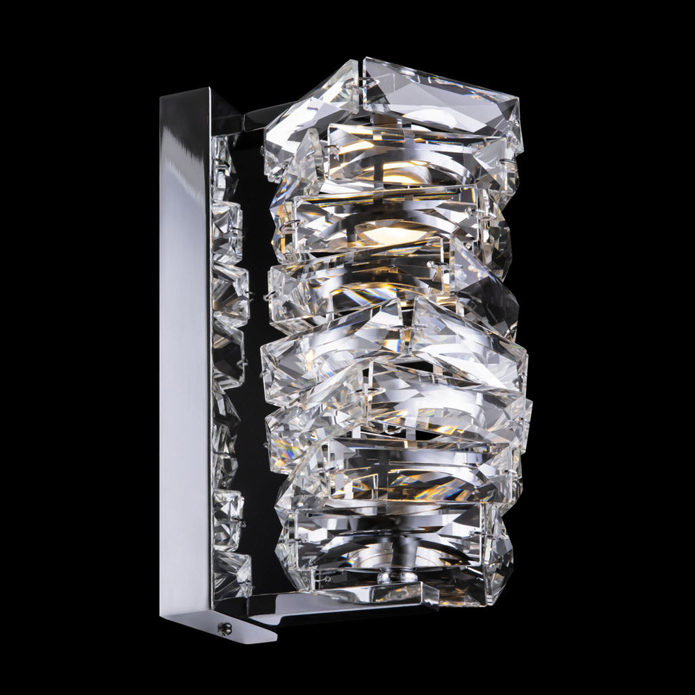 Applique Contemporanea Coil Struttura Acciaio Cromo Diffusore Vetro Led