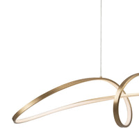 Lampadario A Sospensione Moderno Curve Alluminio Oro 1 Luce Led 42W
