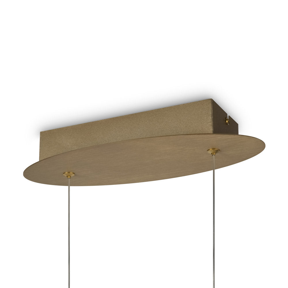 Lampadario A Sospensione Moderno Curve Alluminio Oro 1 Luce Led 42W