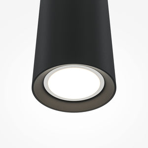 Lampadario Moderno Pro Focus Alluminio Nero 1 Gu10 Ip20